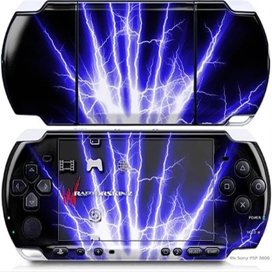 Sony PSP 3000 Decal Style Skin - Lightning Blue (OEM Packaging)