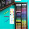 142 Pc Art Set with Colored Pencils, Crayons, Pastels, Watercolors in Wood Carrying Case view 2