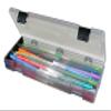 ArtBin 6900AB Pencil Utility Box, Art & Craft Organizer, [1] Divided Storage Box for Pens, Pencils, Markers, Paint Brushes, etc., Translucent Charcoal view 2