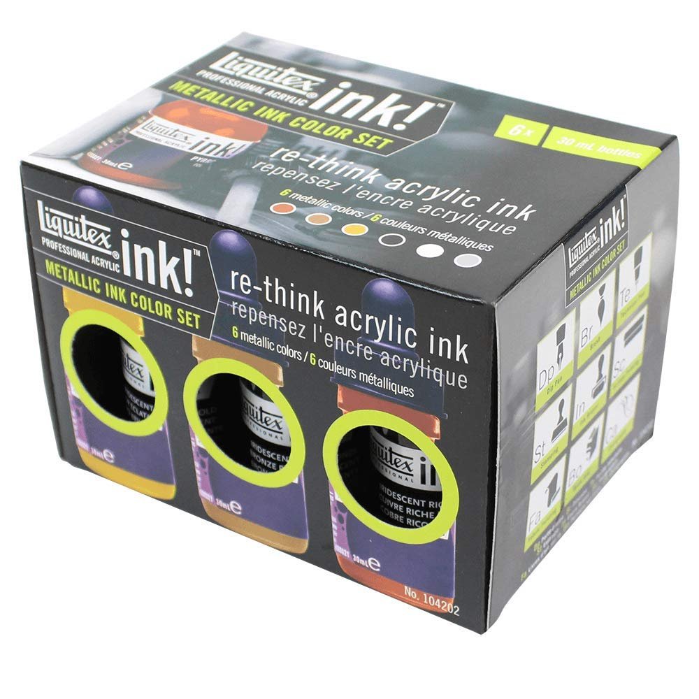 Liquitex Professional Acrylic Ink, Metallic Set