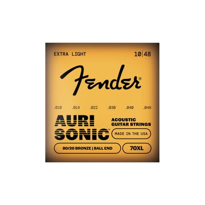 Fender 80/20 Bronze Acousitc Guitar Strings, Ball End, 70XL .010-.048
