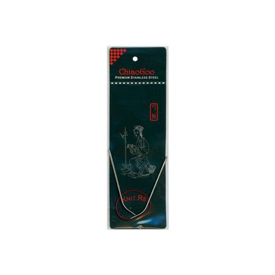 ChiaoGoo Red Circular 9-inch (23cm) Stainless Steel Knitting Needle; Size US 3 (3.25mm) 6009-3