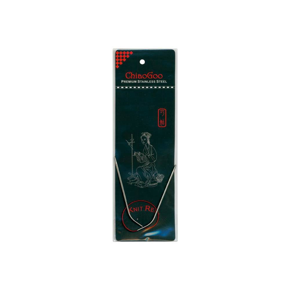 ChiaoGoo Red Circular 9-inch (23cm) Stainless Steel Knitting Needle; Size US 3 (3.25mm) 6009-3