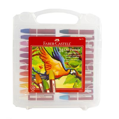 Faber-Castell Blendable Oil Pastels In Durable Storage Case- 24 Vibrant Colors - Non-Toxic Pastels for Kids, Easter Basket Stuffers for Kids