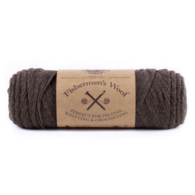 Lion Brand Yarn Medium-Weight Fishermens Wool Yarn for Knitting, Crocheting, and Crafts, Nature's Brown, 1 Pack