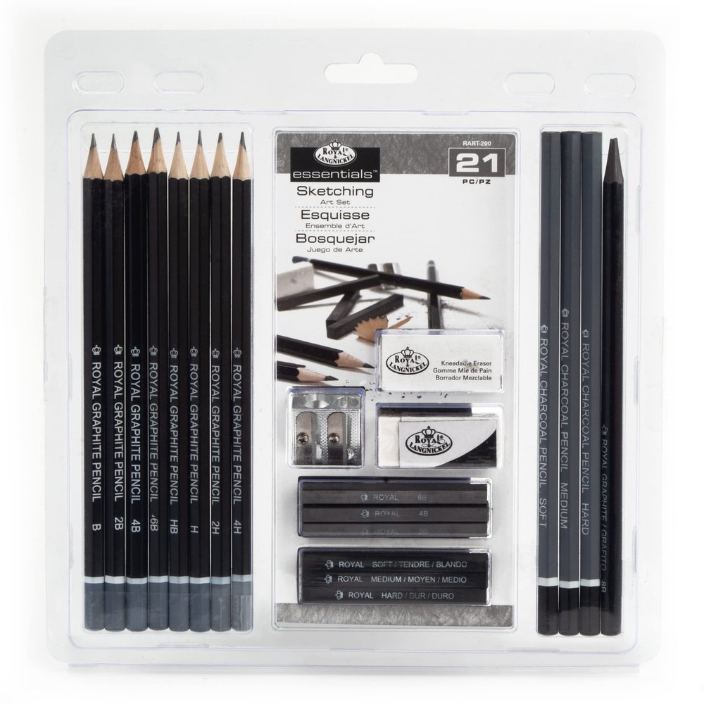 Royal & Langnickel RART-200 Essentials Sketching Pencil Set, 21-Piece