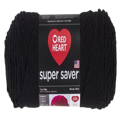Red Heart Super Saver Yarn 312 Black
