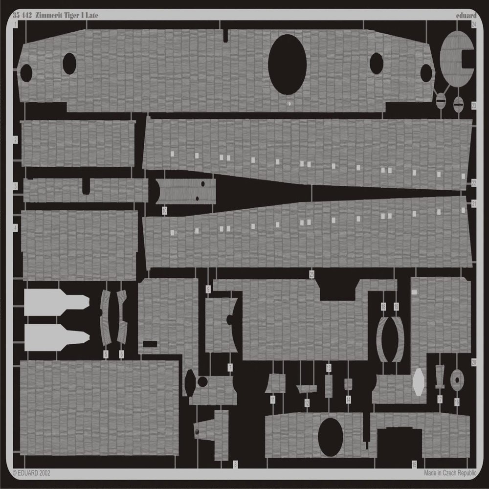 Eduard Accessories 35442 Zimmerit Tiger I Late Model Building Accessories for Tamiya Kit