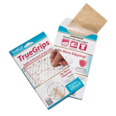 TrueCut TrueGrips Non-Slip Ruler Grips for Quilting Rulers | No-Slip Quilt Ruler Grip Dots | Quilting Supplies for Accurate Cuts