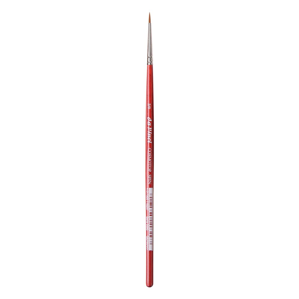 da Vinci Watercolor Series 5580 CosmoTop Spin Paint Brush, Round Synthetic with Red Handle, Size 2/0 (5580-00)