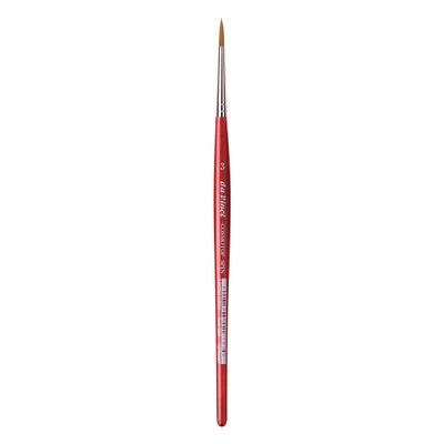 da Vinci Watercolor Series 5580 CosmoTop Spin Paint Brush, Round Synthetic with Red Handle, Size 3 (5580-03)