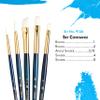 Princeton RealValue Brush Set, White Taklon, Dark Blue Handle, 5 Piece, 1 Count view 3
