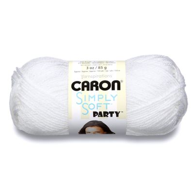 Caron Simply Soft Party Yarn, 3 oz, Medium Worsted 4 Gauge, - Snow - For Crochet, Knitting & Crafting