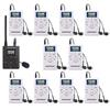 EXMAX E108 DSP Stereo Wireless Headsets FM Radio Broadcast System for Tour Guide Teaching Meeting Training Travel Field Interpretation 1 Transmitter & 10 Receivers (White) view 1