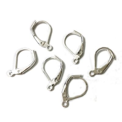 100PCS French Earring Hook Ear Wire Lever Back Open Loop DIY Jewelry Findings (Silver Plated)
