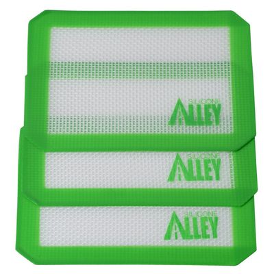 Silicone Alley, 3 Non-stick Silicone Mat Pad, Small Rectangle 5 X 4 Inch, Green