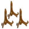 BANBERRY DESIGNS Walnut Wooden Easels - Premium Quality - Folding Display Stand - 7" H - Set of 3 - Ideal for Medium Sized Plates - Plaques - Books - Tiles view 1