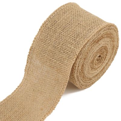LaRibbons 3 Inch Burlap Wide Fabric Craft Ribbon10 Yard, Natural Brown Ribbon for Bow Crafting,Wreath-Making, Tree Decoration