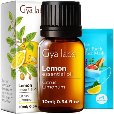 100% Pure Lemon Essential Oil - 0.34 Fl Oz - Lemon Oil for Hair, Skin, Diffuser, Aromatherapy & DIY Candle Making Scent