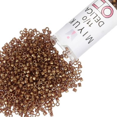 Miyuki Delica Seed Beads Size 11/0 (1.6 mm), DB0115, Transparent Luster Metallic Rose Gold, 7.2 g, Approx. 1440 Beads, Made in Japan