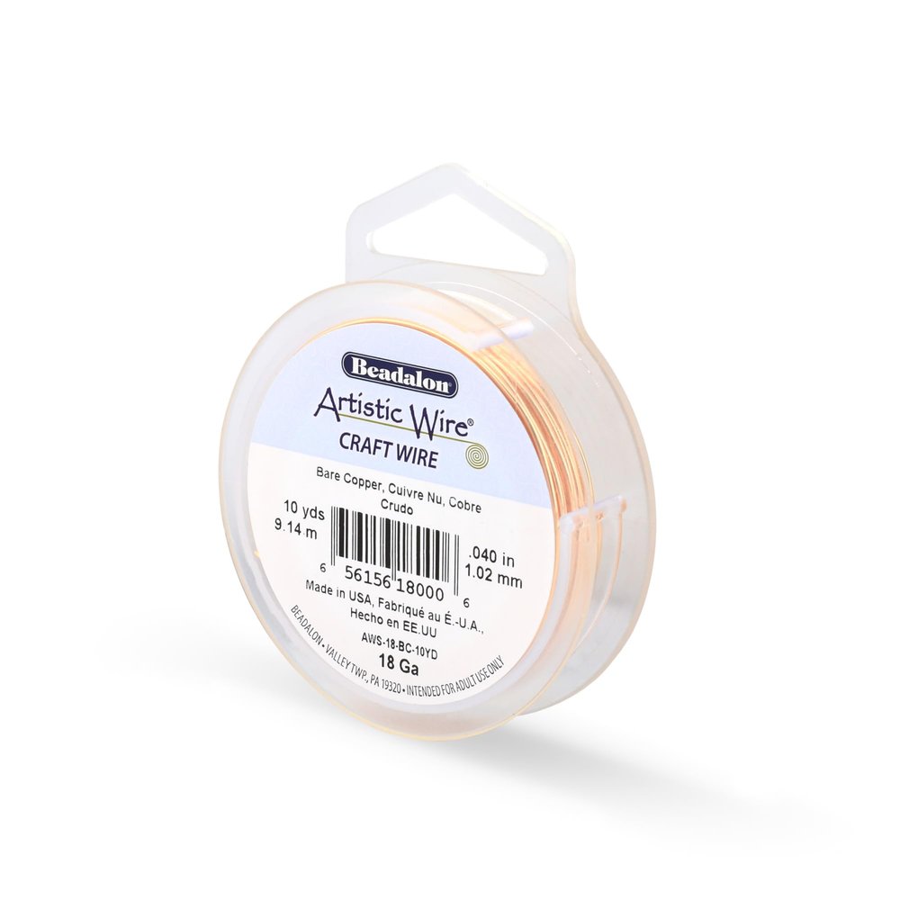Artistic Wire, 18 Gauge Uncoated Bare Copper Copper Craft Wire, 10 yd