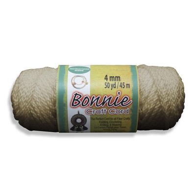 Bonnie Macrame Craft Cord 4mmX50yd, Pearl Beige