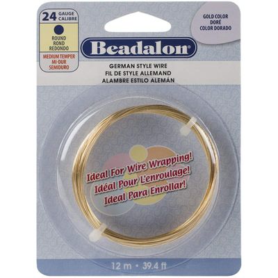 German Style Wire-Gold Round - 24 Gauge, 37.4'