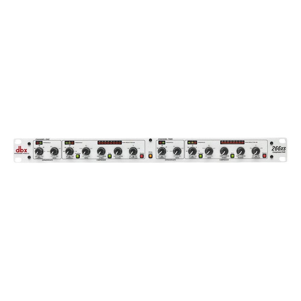 dbx 266xs Professional Audio Compressor/Gate Dynamic Effects Processor with Sidechain Insert. For Portable, Tour, Studio. 1U Single Rack Space, Silver