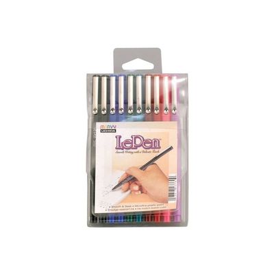 Uchida LePen Porous Point Pen, 10 Count (Pack of 1), Black, Blue, Red, Green, Pink, Lavender, Burgundy