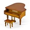 MusicBoxAttic Incredible Wood Tone Miniature Replica of A Baby Grand Piano with Bench - Many Songs to Choose - Piano Sonata in Minor Op 90 (Beethoven) view 2