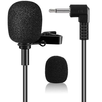 EXMAX Pro Black Micro Mini lavalier Lapel Tie Clip-on 1/8(3.5mm) Jack Condenser Collar Microphone for Belt Pack Mic System,Voice Amplifier,Teachers, Speakers,Coaches,Presentations,Tour Guides