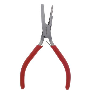 The Beadsmith 3-Step Round/Concave (Hollow) Pliers Creates 3-4-5mm Loops Wire Looping and Wire Bending Plier 6 inches Steel Head & Double Leaf Springs Tool for Jewelry Making