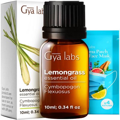 100% Pure Lemongrass Essential Oil - 0.34 Fl Oz - Lemongrass Oil for Hair, Skin, Diffuser, Aromatherapy & DIY Candle Making Scent