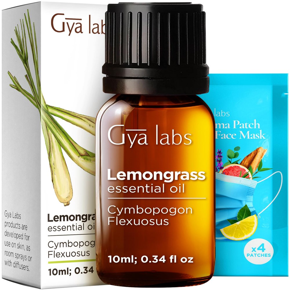 100% Pure Lemongrass Essential Oil - 0.34 Fl Oz - Lemongrass Oil for Hair, Skin, Diffuser, Aromatherapy & DIY Candle Making Scent