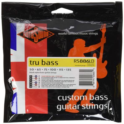 Rotosound Strings for Electric Bass TRU BASS NYLON FLATWOUND 6-string RS886LD NYLON FW LONG Standard 50-135