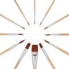 Jerry Q Art 12 PC Brown Synthetic Hair Round and Flat Paint Brush Set with Short Wood Handles for Acrylic, Watercolor and All Media JQ59831 view 4