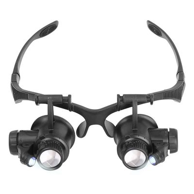 10X 15X 20X 25X LED Magnifier Illuminated Double Eye Glass Jeweler Loupe Repair Magnifying
