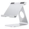 OMOTON Tablet Stand Holder Adjustable, T1 Desktop Aluminum Tablet Dock Cradle Compatible with iPad Air/Mini, iPad 10.2/9.7, iPad Pro 11/12.9/13, Samsung Tab and More Up to 13 inch, Silver view 1