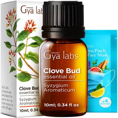 100% Pure Clove Essential Oil - 0.34 Fl Oz - Clove Oil for Hair, Skin, Diffuser, Aromatherapy & DIY Candle Making Scent
