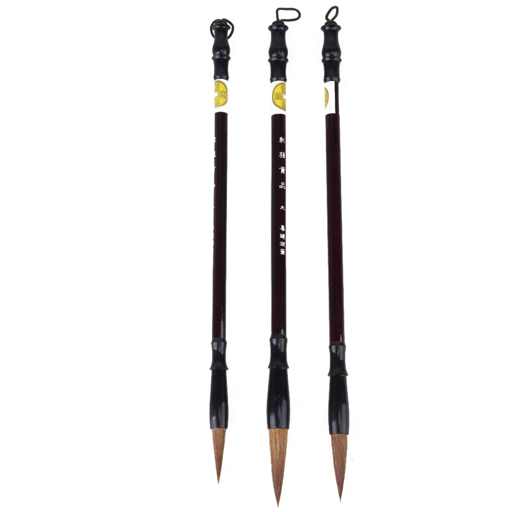 BQLZR Excellent Chinese Caligraphy Drawing Brush Large Small Medium Size Pack of 3