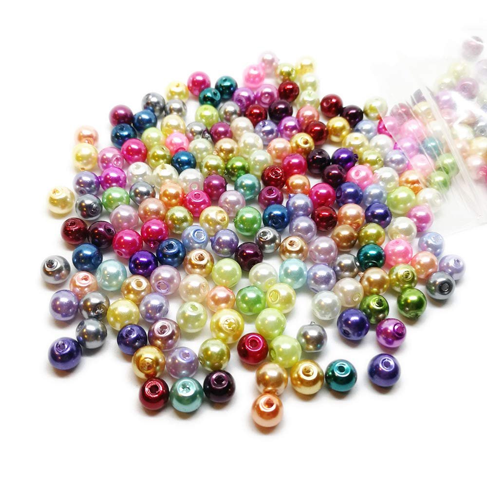 Beading Station 500-Piece Mix Tiny Satin Luster Glass Pearl Round Beads, 4mm (All Mix)