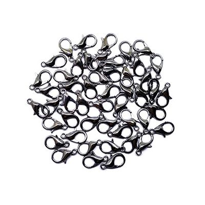 BSI - 50 Pcs Populer Lobster Clasps 12mm ~ Jewelry Making Findings ~ (Gun Metal Black)