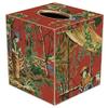 Marye-Kelley Red Chinoiserie Paper Mache Tissue Box Cover view 1