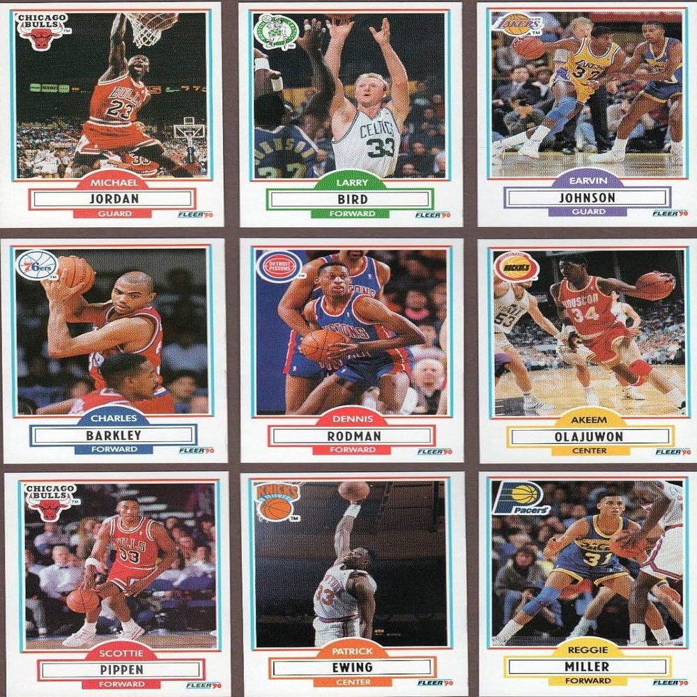 1990,1991 Fleer Basketball Series Complete Mint Hand Collated 198 Card Set Including Michael Jordan, Larry Bird, Kevin Mchale, Robert Parish, Karl Malone, John Stockton and Others! by Fleer