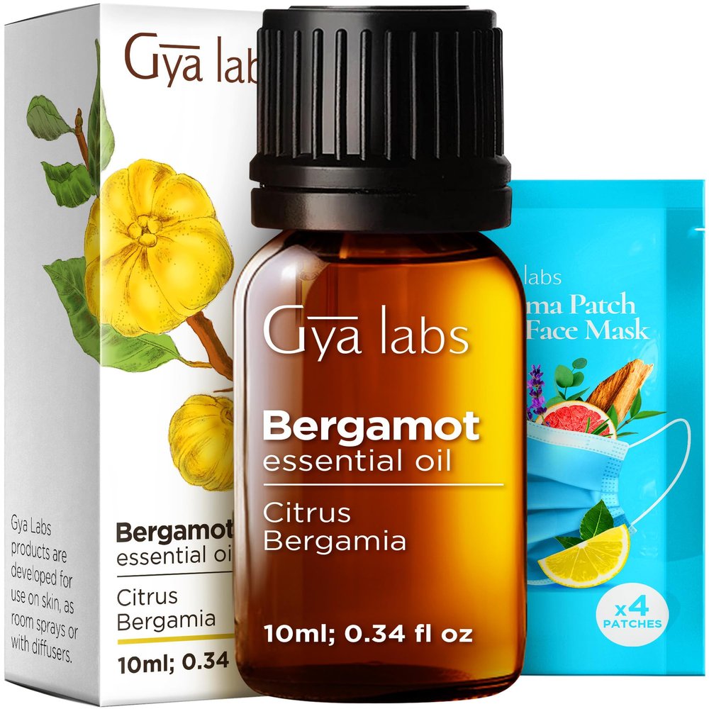 100% Pure Bergamot Essential Oil - 0.34 Fl Oz - Bergamot Oil for Hair, Skin, Diffuser, Aromatherapy & DIY Candle Making Scent