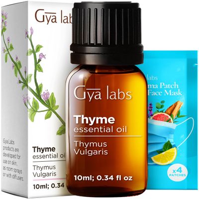 100% Pure Thyme Essential Oil - 0.34 Fl Oz - Thyme Oil for Hair, Skin, Diffuser, Aromatherapy & DIY Candle Making Scent