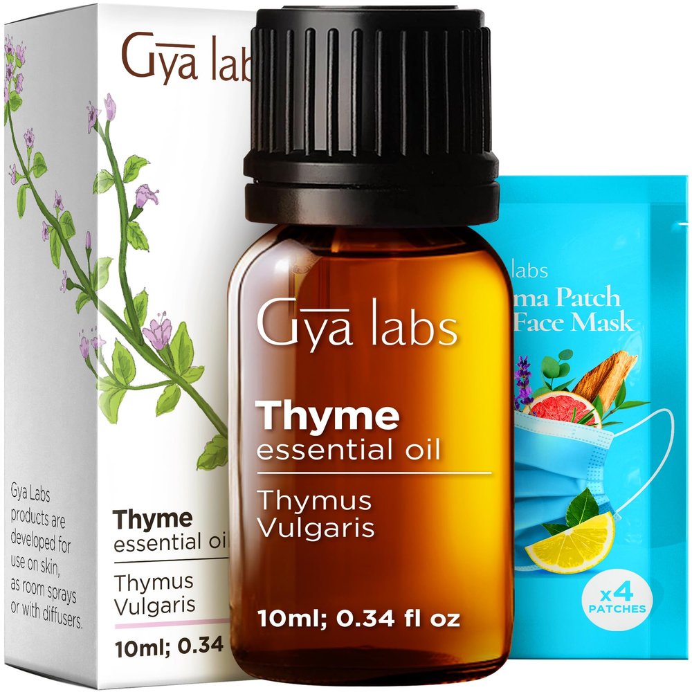 100% Pure Thyme Essential Oil - 0.34 Fl Oz - Thyme Oil for Hair, Skin, Diffuser, Aromatherapy & DIY Candle Making Scent