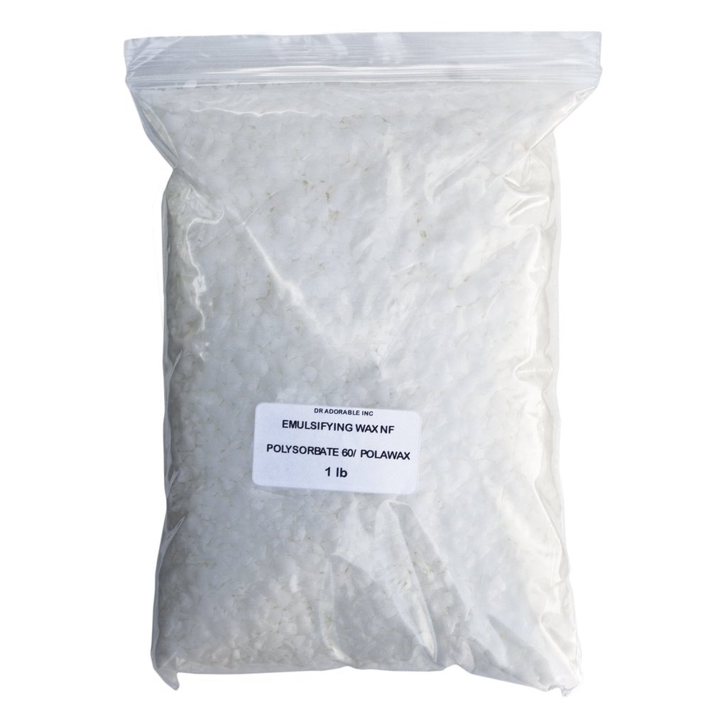 Dr Adorable Emulsifying Wax NF/Polysorbate 60 - 1 Lb - Natural - Keeps Skin Moist & Wrinkle Free - Unisex - Adults & Teens