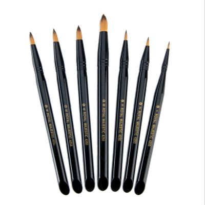 Majestic Royal and Langnickel Short Handle Paint Brush Set, Round, 7-Piece