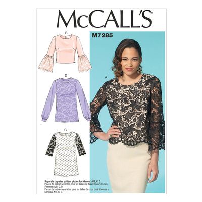 McCall's Patterns M7285 Misses' Tops, Size A5 (6-8-10-12-14)